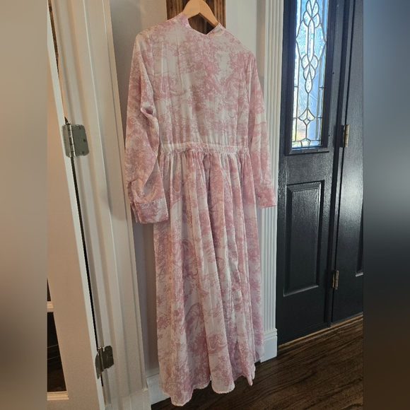 Maxi Dress with Draw Waist - Pink Detail - Picture 2 of 6